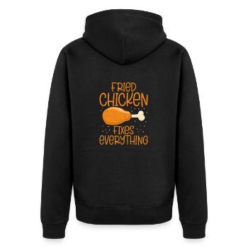 Le poulet frit résout tout la restauration rapide - Veste à capuche bio Premium Unisexe - noir - Dos - Nico (187cm)