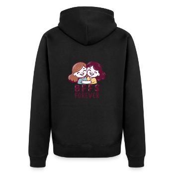 BFFS FOREVER - Unisex Premium Organic Zip Hoodie - black - Back - Nico (187cm)
