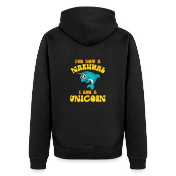 Je ne suis pas un narval, je suis une licorne drôle d’animal marin - Veste à capuche bio Premium Unisexe - noir - Dos - Nico (187cm)