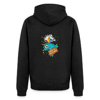 Narval Pas Une Licorne Drôle Créature De La Mer Arc-En-Ciel - Veste à capuche bio Premium Unisexe - noir - Dos - Nico (187cm)