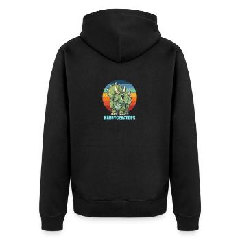Henryceratops Gift Idea for Henry - Unisex Premium Organic Zip Hoodie - black - Back - Nico (187cm)