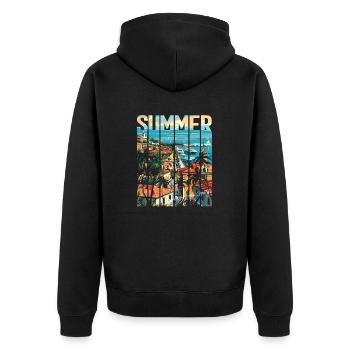 Croatia Croatia Hrvatska travel summer opatija - Unisex Premium Organic Zip Hoodie - black - Back - Nico (187cm)