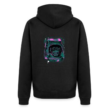 T-shirt rétro astronaute tête de singe - Funny Ape - Veste à capuche bio Premium Unisexe - noir - Dos - Nico (187cm)