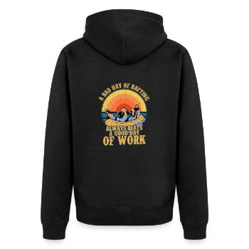 A Bad Day Of Rafting Paddling White Water - Unisex Premium Bio Zip Hoodie - Schwarz - Hinten - Nico (187cm)