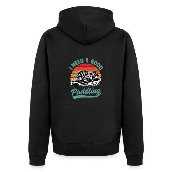J’ai besoin d’un bon canoë en eau vive - Veste à capuche bio Premium Unisexe - noir - Dos - Nico (187cm)