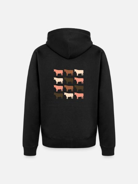Kühe - Unisex Premium Bio Zip Hoodie - Schwarz