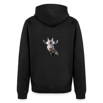 Tête de girafe Photo Cool Grande Tête D’animal Graphique - Veste à capuche bio Premium Unisexe - noir - Dos - Nico (187cm)