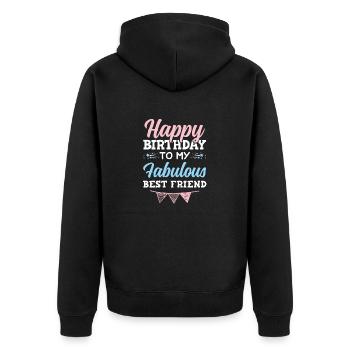 joyeux anniversaire mon ami - Veste à capuche bio Premium Unisexe - noir - Dos - Nico (187cm)