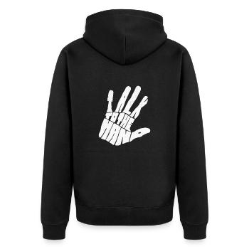 Talk to the Hand funny sarcastic typography graphi - Unisex Premium Organic Zip Hoodie - black - Back - Nico (187cm)