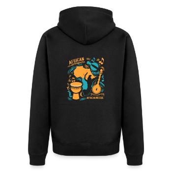 Musique Africaine - Veste à capuche bio Premium Unisexe - noir - Dos - Nico (187cm)
