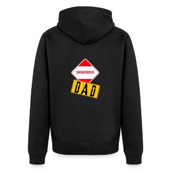 Papa Dangereux ! - Veste à capuche bio Premium Unisexe - noir - Dos - Nico (187cm)