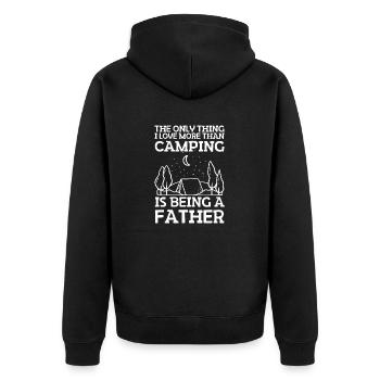 Camping Père Camping Camping-car Caravane Camp - Veste à capuche bio Premium Unisexe - noir - Dos - Nico (187cm)
