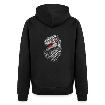 Dinosaure T-rex géométrique - Veste à capuche bio Premium Unisexe - noir - Dos - Nico (187cm)