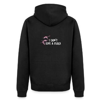 Je ne donne pas à un troupeau drôle trois flamants roses - Veste à capuche bio Premium Unisexe - noir - Dos - Nico (187cm)