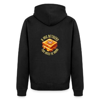 Un câlin entre deux tranches de pain Grilled cheese S - Veste à capuche bio Premium Unisexe - noir - Dos - Nico (187cm)