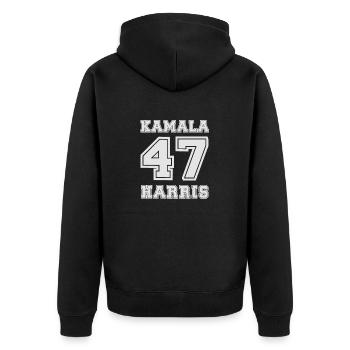Kamala Harris, 47e présidente des États-Unis - Veste à capuche bio Premium Unisexe - noir - Dos - Nico (187cm)