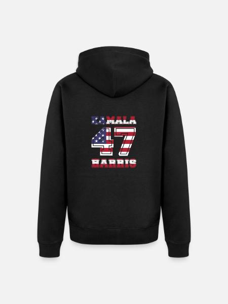 Kamala Harris, 47th President of the United States - Unisex Premium Organic Zip Hoodie - black