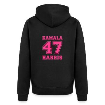 Kamala Harris, 47e présidente des États-Unis - Veste à capuche bio Premium Unisexe - noir - Dos - Nico (187cm)