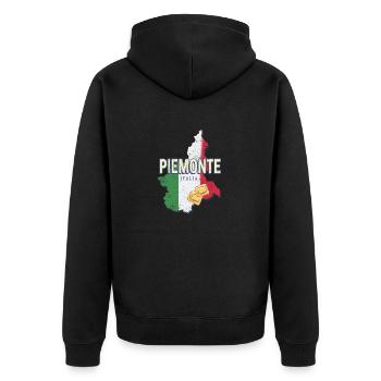 Piémont Italie Région Rétro Carte Murale Vintage - Veste à capuche bio Premium Unisexe - noir - Dos - Nico (187cm)