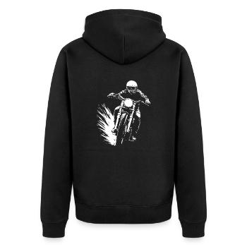 Cadeau Motard Motard - Veste à capuche bio Premium Unisexe - noir - Dos - Nico (187cm)