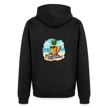 PINEAPPLE - Unisex Premium Organic Zip Hoodie - black - Back - Nico (187cm)