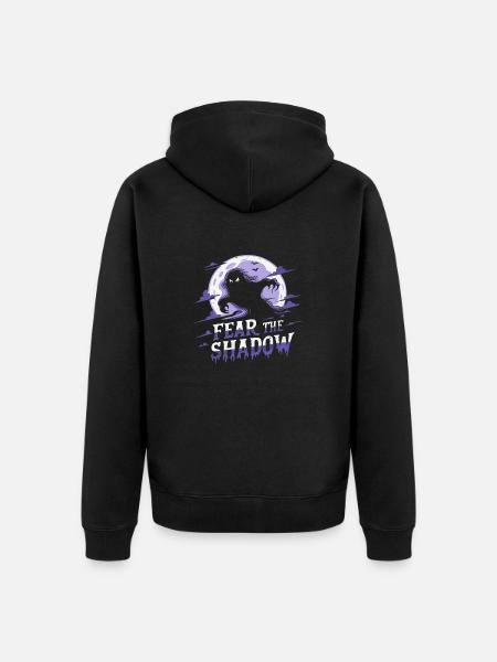 SPOOKY SHADOW - Unisex Premium Organic Zip Hoodie - black