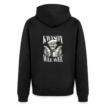 Croissant oui oui funny french france française - Unisex Premium Organic Zip Hoodie - black - Back - Nico (187cm)