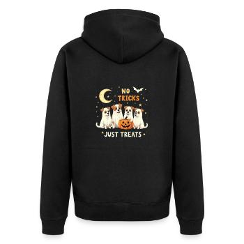 HALLOWEEN, PAS D’ASTUCES, JUSTE DES FRIANDISES - Veste à capuche bio Premium Unisexe - noir - Dos - Nico (187cm)