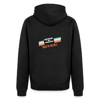 90s Saying Gift Idea Retro - Unisex Premium Organic Zip Hoodie - black - Back - Nico (187cm)