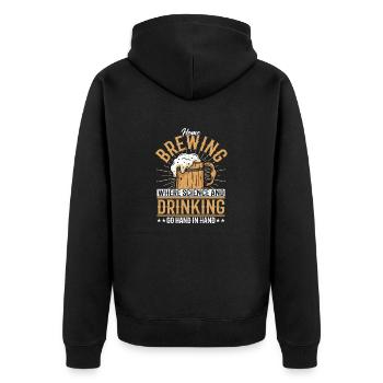 Home Brewing Where Science And Drinking Craft Beer - Unisex Premium Organic Zip Hoodie - black - Back - Nico (187cm)