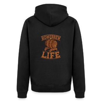 Homebrew Life Home Brewing Brewer Craft Beer - Unisex Premium Organic Zip Hoodie - black - Back - Nico (187cm)