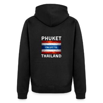 I'm off to - Phuket Thailand Flag T-Shirt - Unisex Premium Organic Zip Hoodie - black - Back - Nico (187cm)