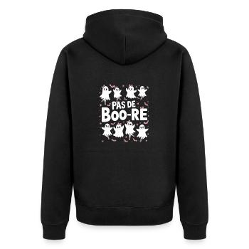 Pas De Boo-re Cute Ghosts Ballet Halloween Dance - Unisex Premium Organic Zip Hoodie - black - Back - Nico (187cm)