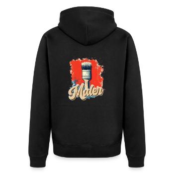 Tolle Maler Handwerker Design - Unisex Premium Bio Zip Hoodie - Schwarz - Hinten - Nico (187cm)