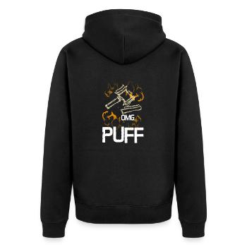 Omg Puff Gout Hammer vintage - Unisex Premium Organic Zip Hoodie - black - Back - Nico (187cm)