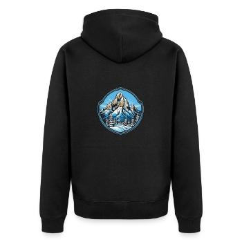 Mountains 8 - Unisex Premium Organic Zip Hoodie - black - Back - Nico (187cm)