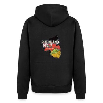Rheinland-Pfalz Deutschland Bundesland Souvenir - Unisex Premium Bio Zip Hoodie - Schwarz - Hinten - Nico (187cm)