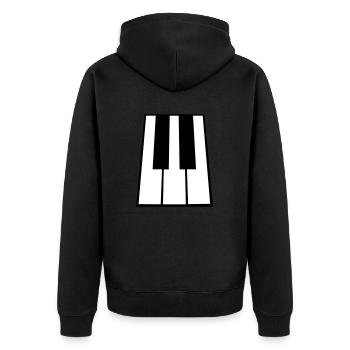 Piano Keys Instrument Playing Classical Music - Unisex Premium Organic Zip Hoodie - black - Back - Nico (187cm)