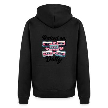 Cowboy Lustige Frauen Hut Wild Western Rodeo Musik - Unisex Premium Bio Zip Hoodie - Schwarz - Hinten - Nico (187cm)