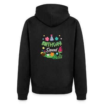 Birthday Squad Hawaiian Luau Party Fun Design - Unisex Premium Organic Zip Hoodie - black - Back - Nico (187cm)