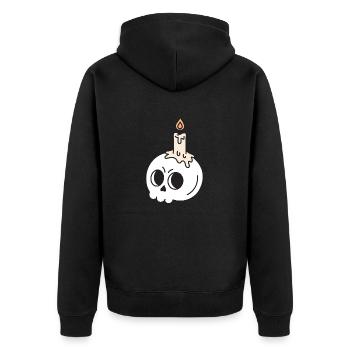 Ambiance effrayante Halloween - Veste à capuche bio Premium Unisexe - noir - Dos - Nico (187cm)