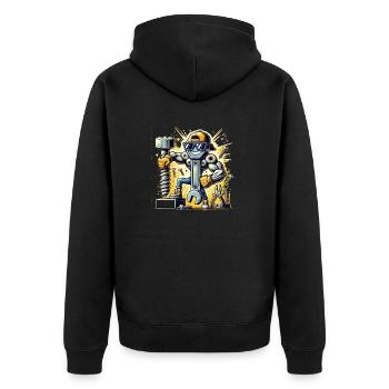 Do-it-yourselfers, mechanics and hobbyists - Unisex Premium Organic Zip Hoodie - black - Back - Nico (187cm)