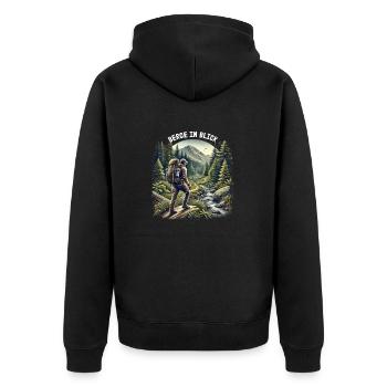 Mountains in view - Unisex Premium Organic Zip Hoodie - black - Back - Nico (187cm)