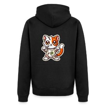 Chat zombie mignon en costume d’Halloween - Veste à capuche bio Premium Unisexe - noir - Dos - Nico (187cm)
