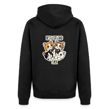 Meilleur papa chat de tous les temps - Père de chats - Chatons mignons - Veste à capuche bio Premium Unisexe - noir - Dos - Nico (187cm)