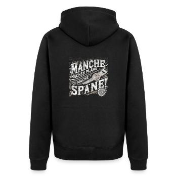 Some make plans, I make chips - Unisex Premium Organic Zip Hoodie - black - Back - Nico (187cm)