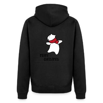 Merry Christmas - Unisex Premium Organic Zip Hoodie - black - Back - Nico (187cm)