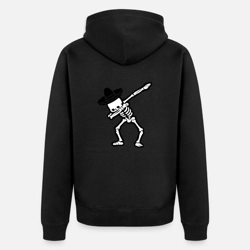 Tamponnage du crâne Mexicains - Veste à capuche bio Premium Unisexe - noir