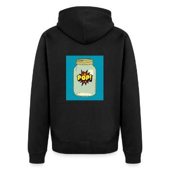 Pop! in a Jar – Fun Comic Style Design - Unisex Premium Organic Zip Hoodie - black - Back - Nico (187cm)