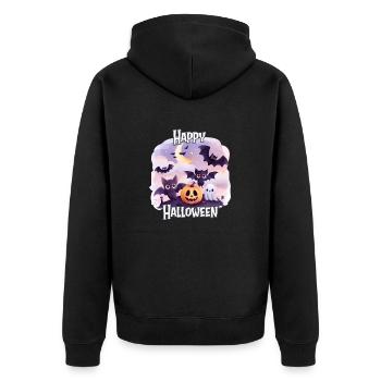 Halloween – Joyeux Halloween Chauves-souris mignonnes - Veste à capuche bio Premium Unisexe - noir - Dos - Nico (187cm)